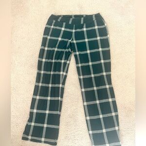 L Soma Teal and White Plaid Pants